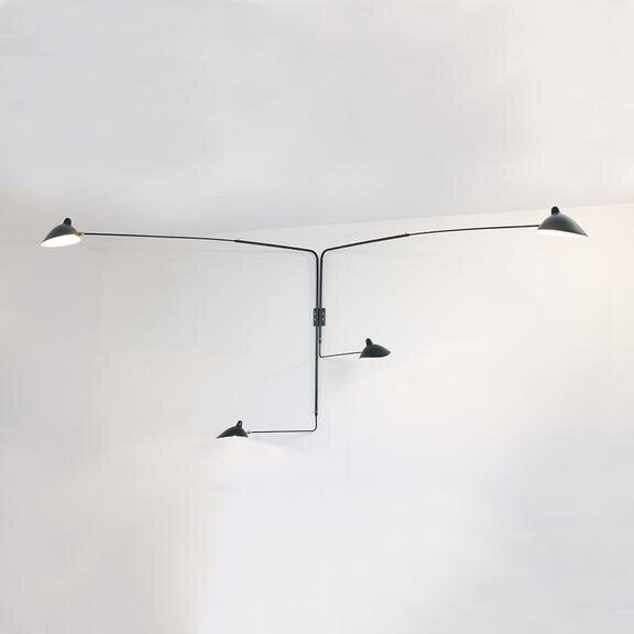 Serge Mouille - Big Wall Lamp w/4 Rotating Straight Arms