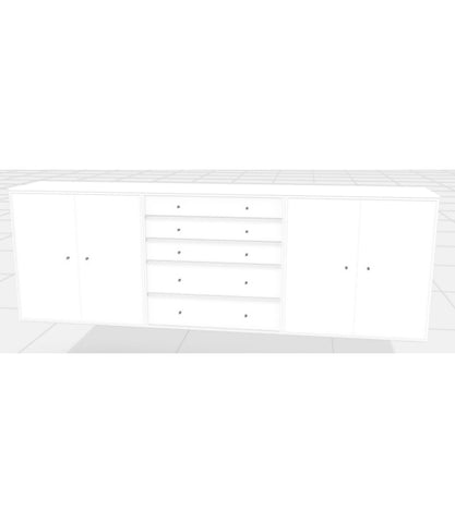 Montana 12mm system - væghængt skænk m/ gå-sammen låger