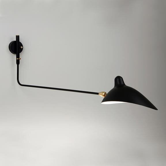 Serge Mouille - Big Wall Lamp w/1 Rotating Straight Arm