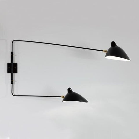 Serge Mouille - Big Wall Lamp w/2 Rotating Straight Arms