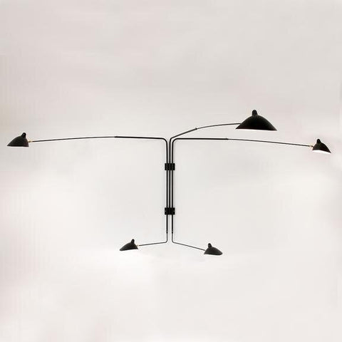 Serge Mouille - Big Wall Lamp w/5 Rotating Straight Arms