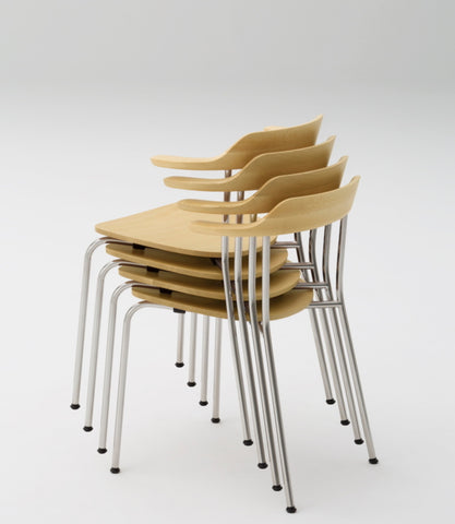 Hiroshima Armchair Stackable Wooden Seat