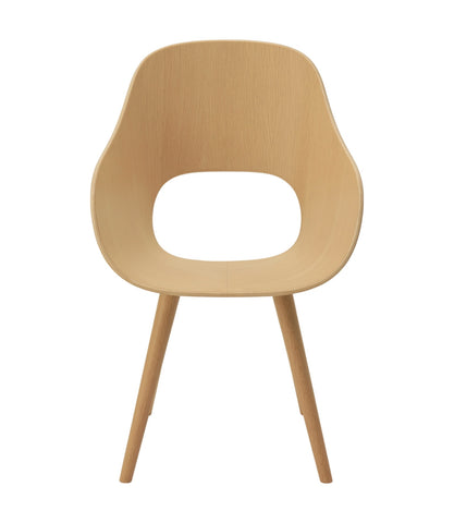 Roundish Armchair Wooden Seat